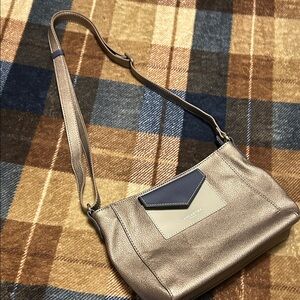 Elegant Bronze and Navy Shoulder Bag